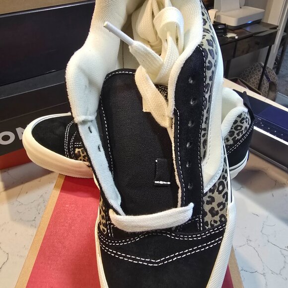 Vans*Knu Skool Skate Shoe *Sneaker*Black Leopard* Womens Sz 9 Skateboarding NEW - Picture 2 of 9